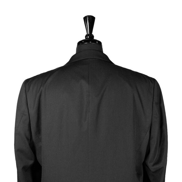 Stafford Mens Blazer Black Wool Blend 2 Button Classic Fit Jacket Sport Coat 44R - Picture 8 of 9